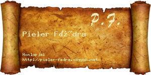 Pieler Fédra névjegykártya
